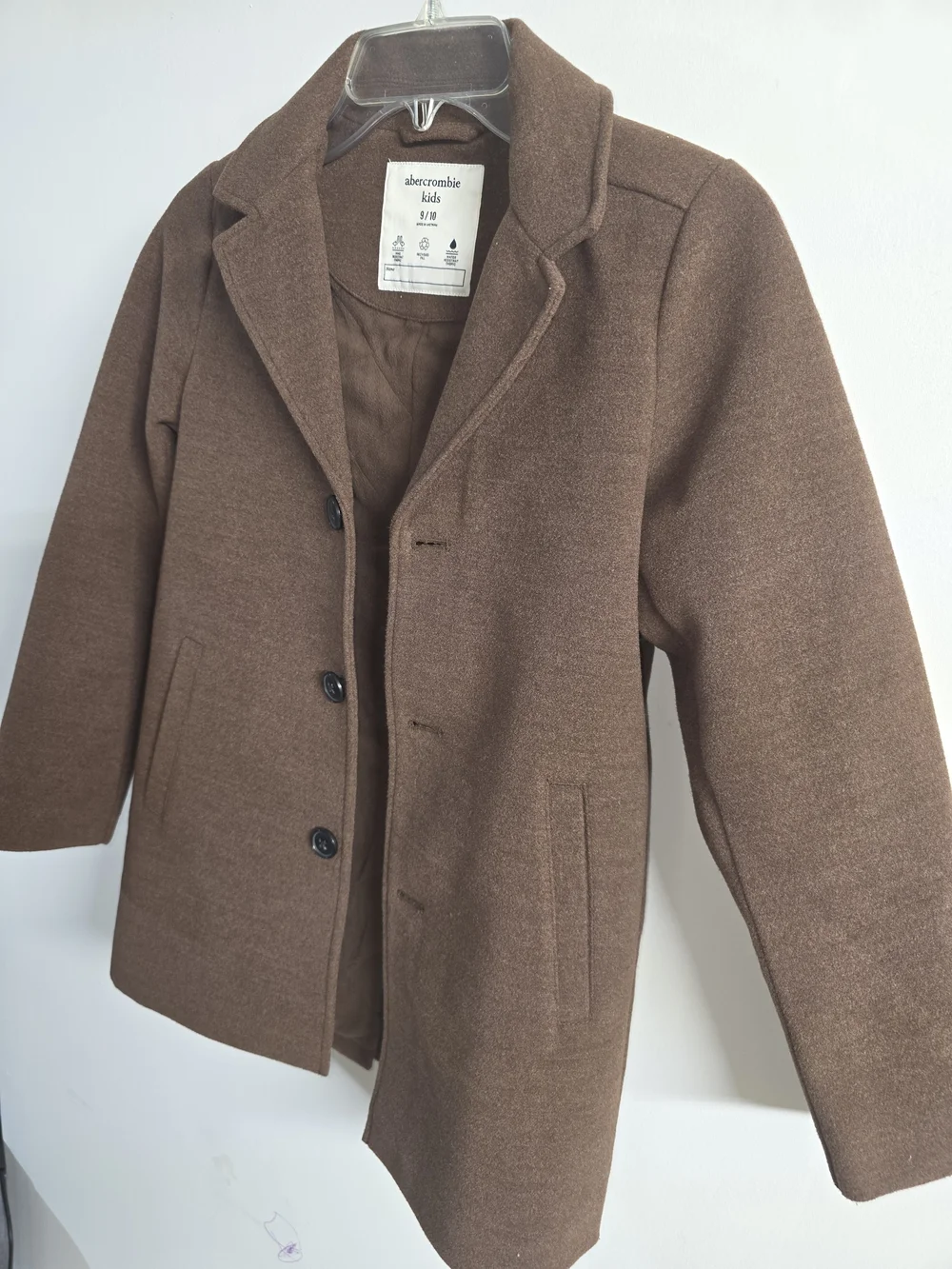 Abercrombie Kids Brown Wool-Blend Pea Coat Size 9/10 Brown.